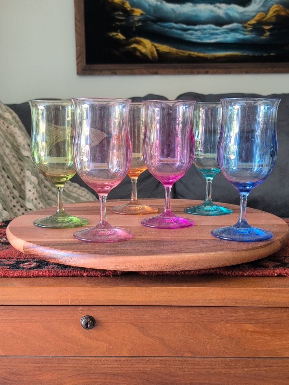 Iridescent Rainbow Wine Glasses - Set of 6